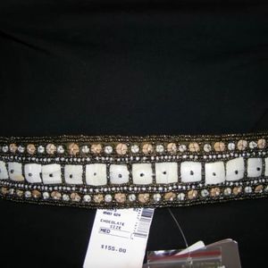 Ibisco Hand Beaded belt in Chocolate, NWT
